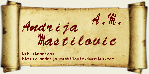Andrija Mastilović vizit kartica